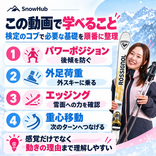【動画】スキー検定対策レッスン（コブ編）